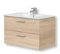 Wall-Mounted Bathroom Vanity 80x45 cm – Canadian Oak, Sink Included
