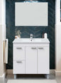 80x45x80h Aktiva Gloss White Bathroom Vanity with Sink and Mirror