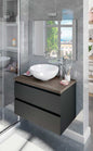 NOA 79x46x53h anthracite gray wall-hung bathroom cabinet with ceramic sink