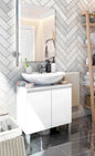 Glossy white countertop bathroom cabinet for washbasin 60x40x63.5h