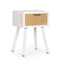 1-drawer nightstand Charley white - natural 40X30X57H
