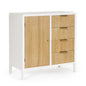 Sideboard 1 door+4 drawers Charley white-natural 80X40X82H