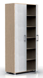 Mars4 Tall Shoe Cabinet with 6 Shelves in Nordic Oak and Alpes White or Oak