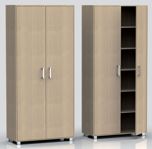 Mobile Scarpiera Alta Mars4 con 6 Piani in Rovere Nordico e Bianco Alpes o Rovere