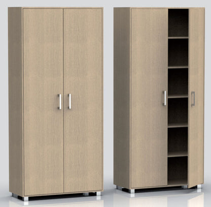 Mobile Scarpiera Alta Mars4 con 6 Piani in Rovere Nordico e Bianco Alpes o Rovere