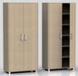 Mars4 Tall Shoe Cabinet with 6 Shelves in Nordic Oak and Alpes White or Oak