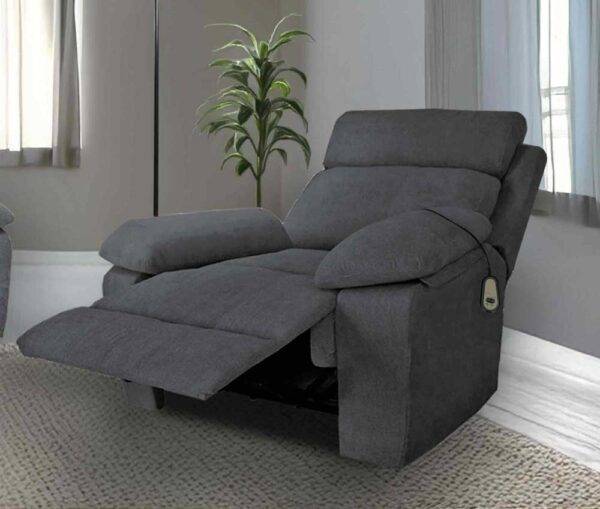 Poltrona Recliner Motorizzata POSEIDON con Poggiapiedi Grigio
