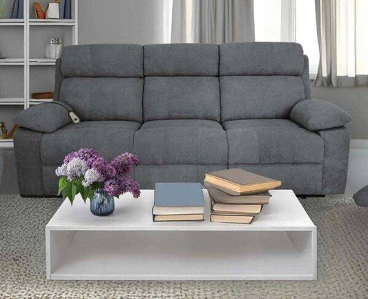 Motorisiertes 3-Sitzer-Relaxsofa POSEIDON Grau mit Fernbedienung