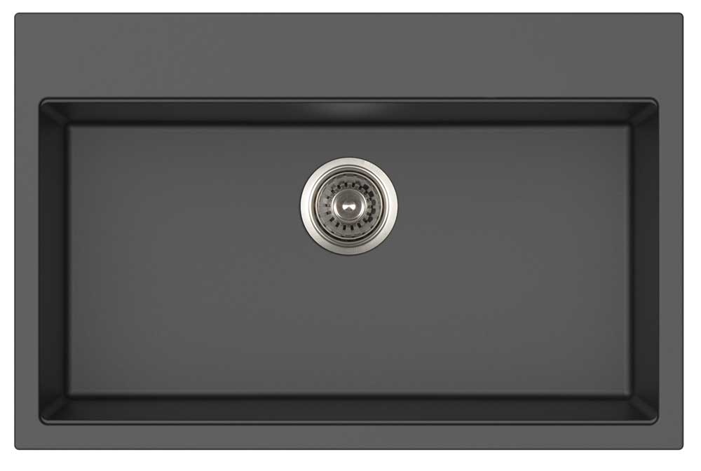 Lavello 1 vasca in Quarzo Nero 78x51cm - profondità 22cm