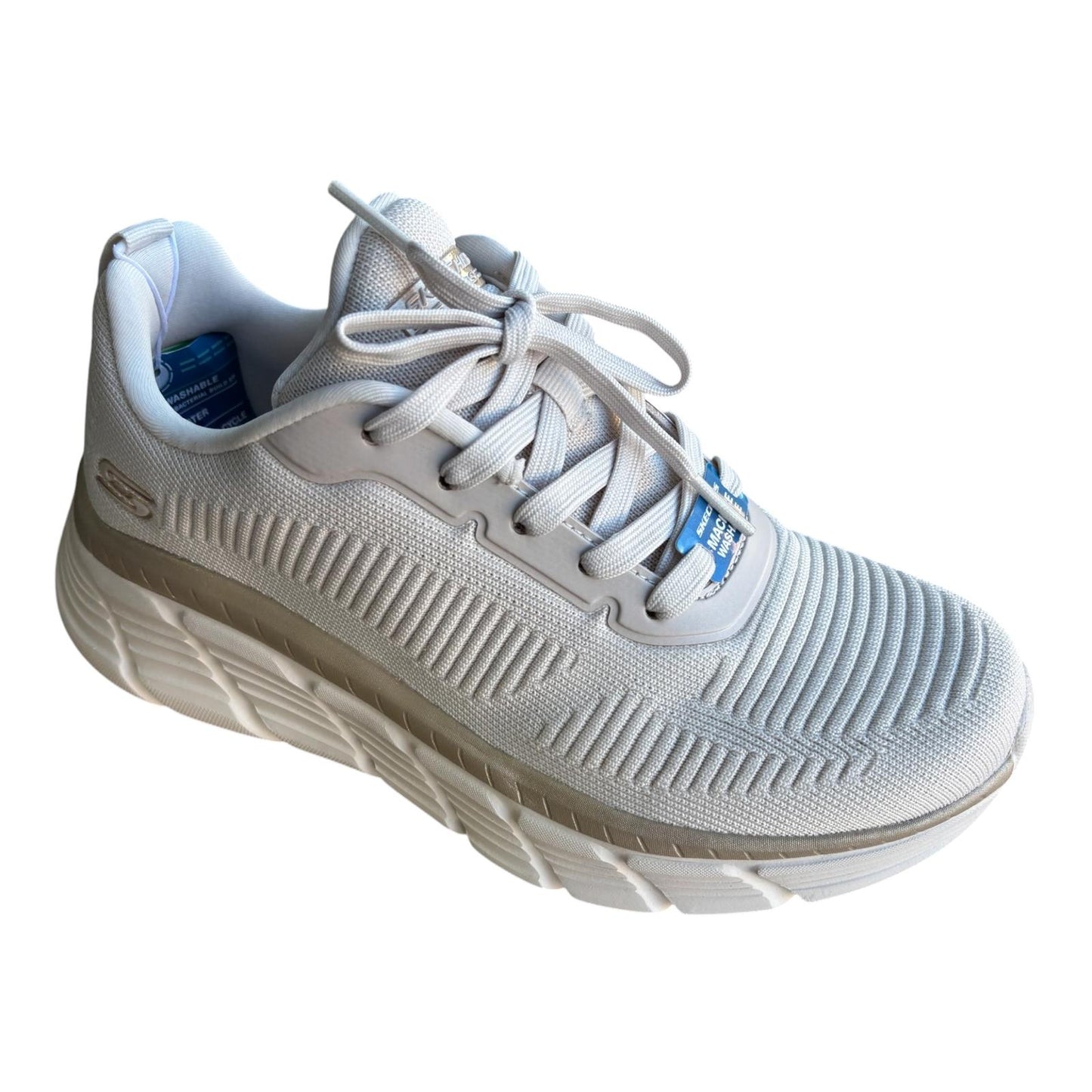 Skechers scarpa sneakers da donna Bobs B Flex HI-Flying HI 117385-WTGD bianco-oro