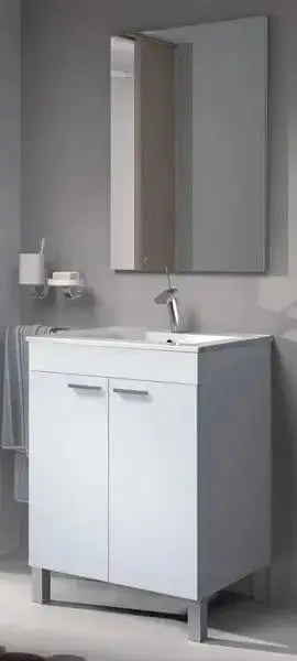 Mobile Bagno Bianco con Specchio 60x45x80 cm