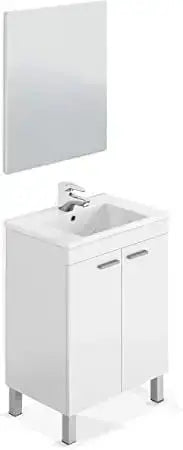 Mobile Bagno Bianco con Specchio 60x45x80 cm