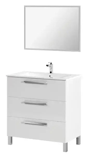Mobile Bagno Bianco 80x45x86 cm con 3 Cassetti