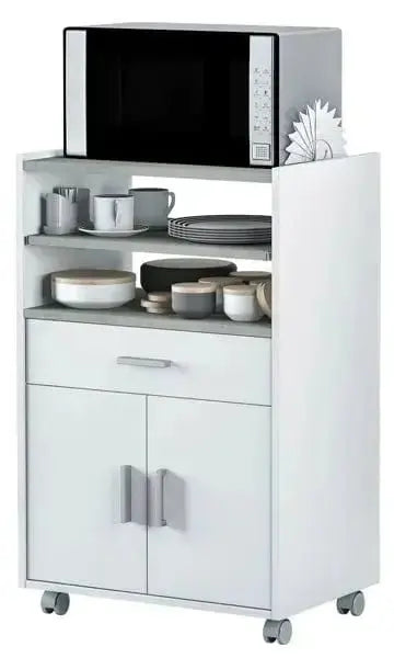 MIKROWELLENSCHRANK 1T+2S ZEMENT-WEISS