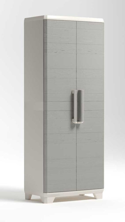 Armadio portascope in resina Linear Wood 68x39x173h, effetto legno, piedini regolabili