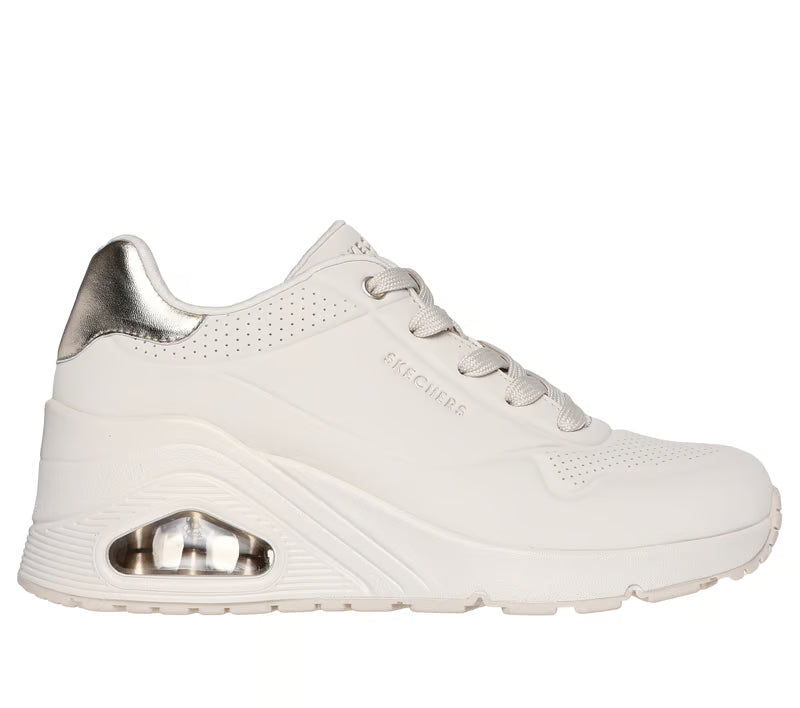 Skechers scarpe sneakers donna Uno Wedge - HI Steps 177520/OFWT bianco latte
