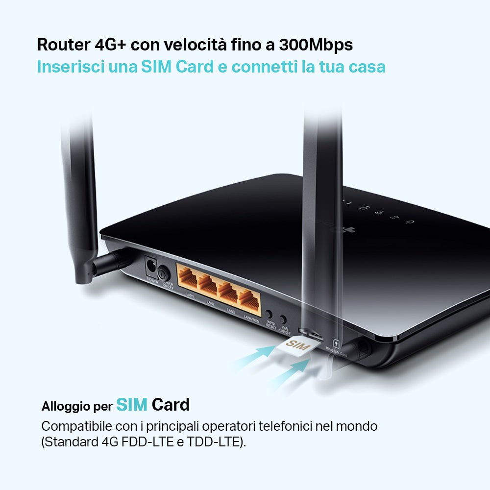 Archer MR600 Router Wi-Fi con SIM 4G+ CAT6 AC1200Mbps