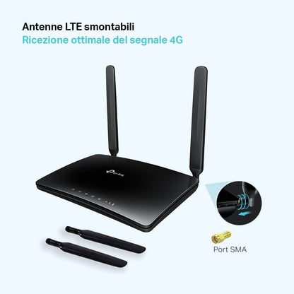 Archer MR600 Router Wi-Fi con SIM 4G+ CAT6 AC1200Mbps