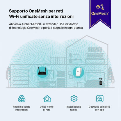 Archer MR600 Router Wi-Fi con SIM 4G+ CAT6 AC1200Mbps