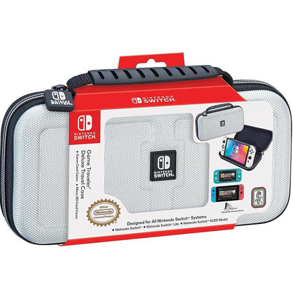 Nintendo Switch Deluxe Reisetasche Hülle Metallic Silber Kompatibel mit Oled/Lite