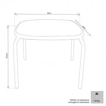 Beistelltisch Midway: Gartentisch aus Stahl in Weiß, Grau oder Taupe – 43,5 cm x 41 cm x 41 cm