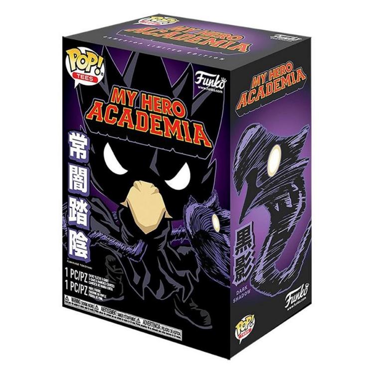 Funko Pop ! Tees My Hero Academia Dark Tokoyami Vinyl Figure + T-Shirt Tgl L