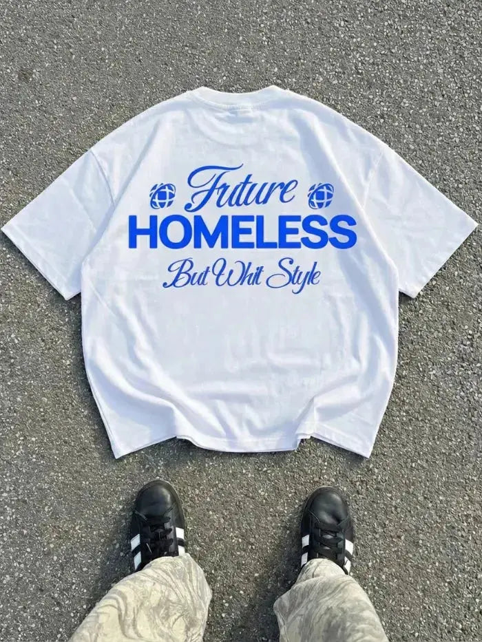 Homeless White T-Shirt 100% Cotton Made in Italy