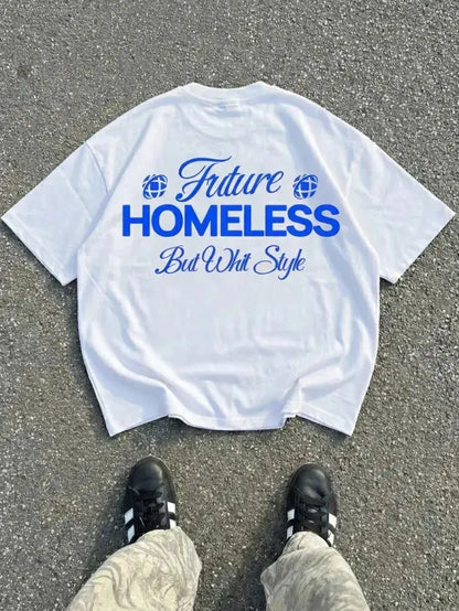 Homeless White T-Shirt 100% Cotton Made in Italy