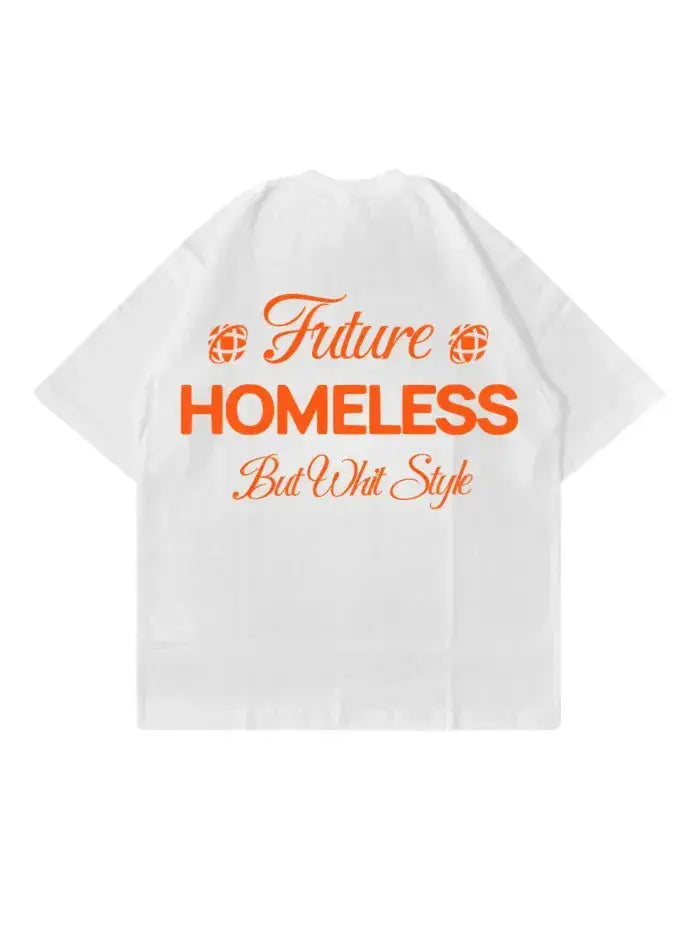 Homeless White T-Shirt 100% Cotton Made in Italy