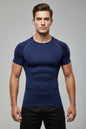 Men's Stretch Short Sleeve Slim Fit Sports T-Shirt