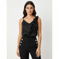 Women's Summer Polyester Tank Top with Front Diagonal Voilà Pattern