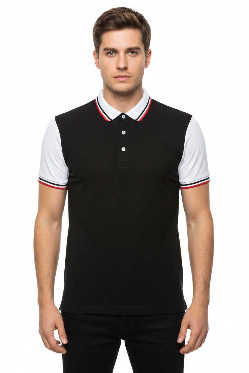 Polo Uomo Elegante Casual in Cotone Maglietta Polo Manica Corta