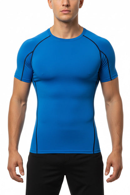 Maglietta Sportiva Uomo Elasticizzata Manica Corta Slim Fit