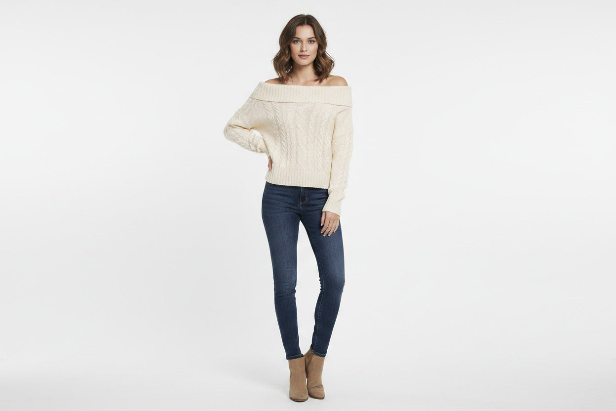 Maglione Donna Intrecciato Caldo Invernale Morbido ed Elegante