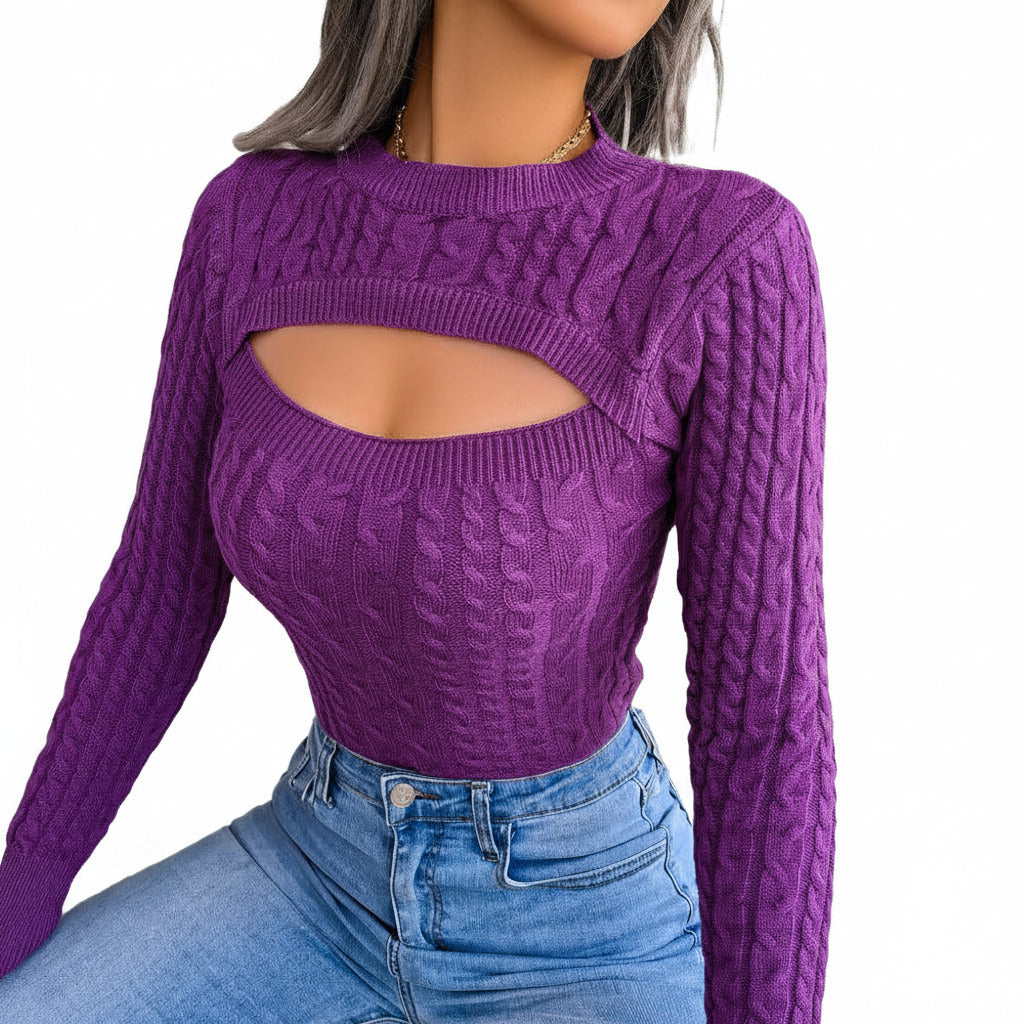 Maglione Donna Intrecciato Autunno Inverno Caldo ed Elegante