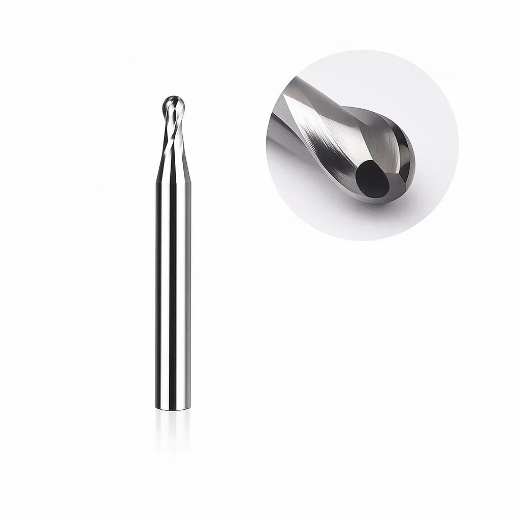 Makera - Punta a testa sferica a due taglienti per metallo - Attacco da 1/8"