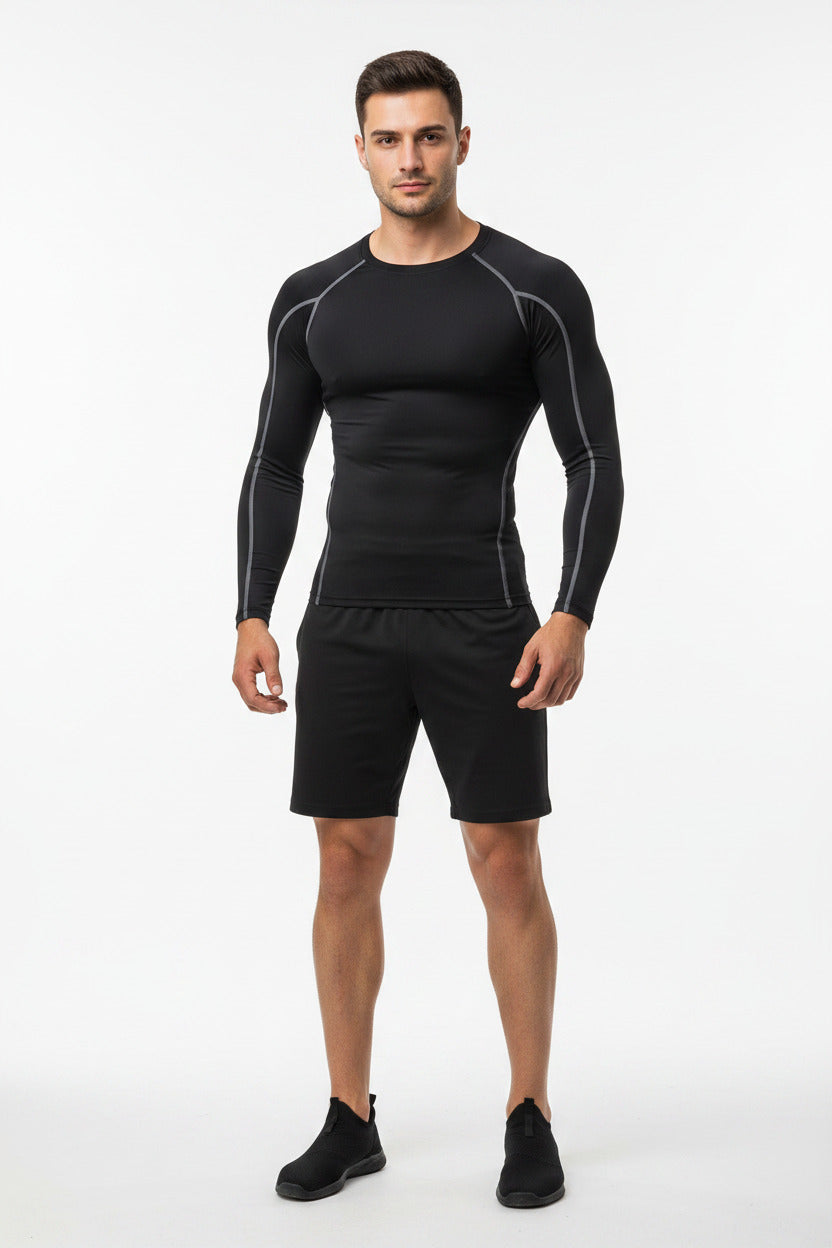 Maglietta Sportiva Uomo Elasticizzata Manica Corta Slim Fit