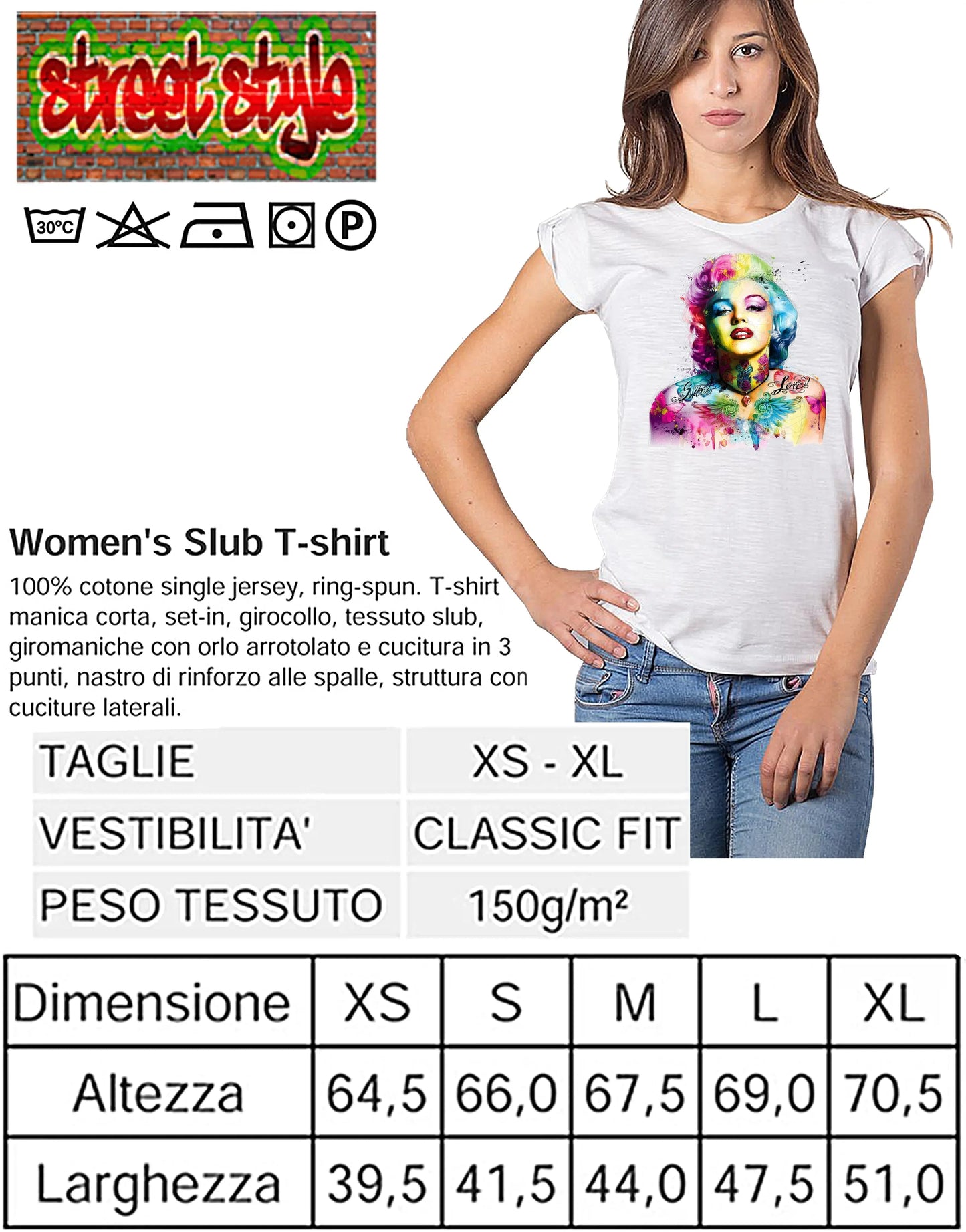 T-shirt Marylin Monroe Stilizzata | Cotone Biologico