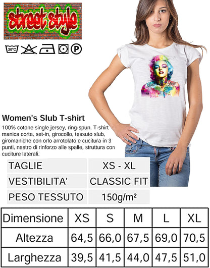 T-shirt Marylin Monroe Stilizzata | Cotone Biologico