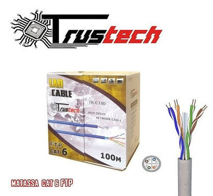 Matassa Da 100 M Mt Metri In Rame Ftp Cat6 Cavo Di Rete Lan Ethernet Filo Per Pc