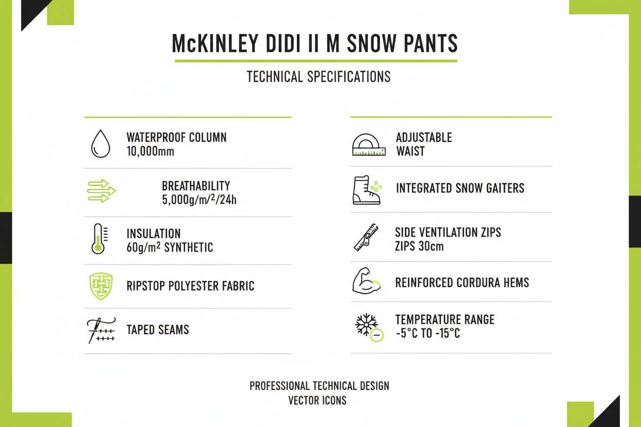 McKinley Pantalone Neve Uomo Didi II M 431056-704 Green Lime
