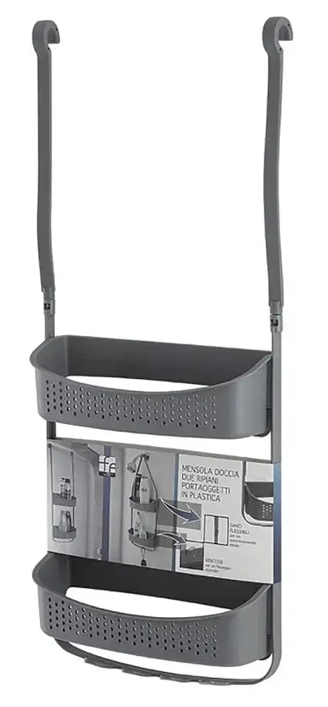 Duschablage 2-stufig, Kunststoff, grau