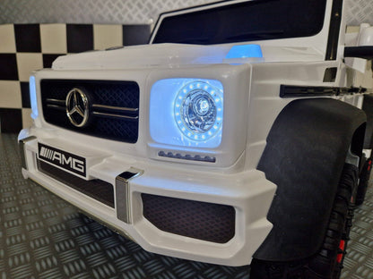 Kinder-Elektroauto Mercedes G63 AMG 6×6 12 V – Weiß