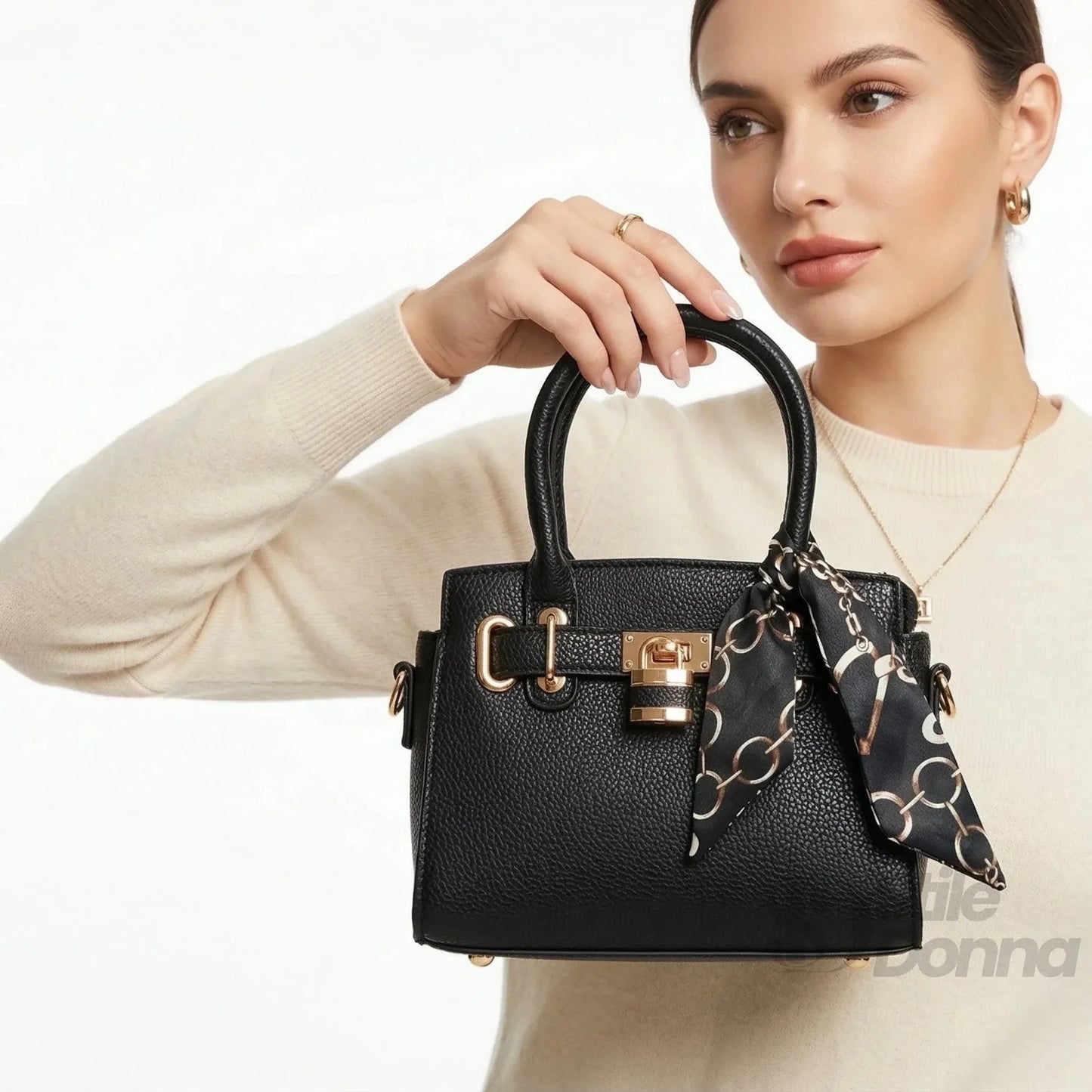 Stile Donna Bags - Mini Bag in Ecopelle Finiture Oro
