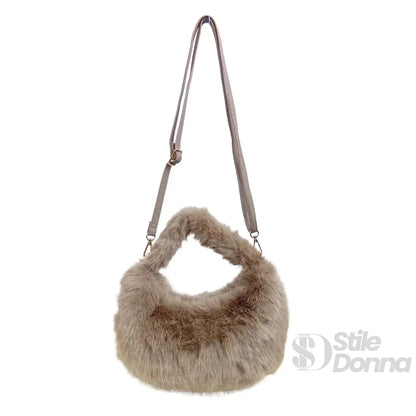 Stile Donna Bags - Mini Hobo in Pelliccia Sintetica