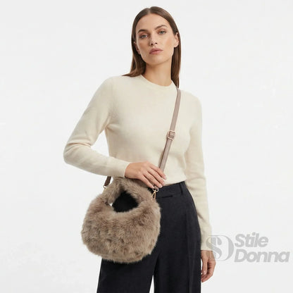 Stile Donna Bags - Mini Hobo in Pelliccia Sintetica