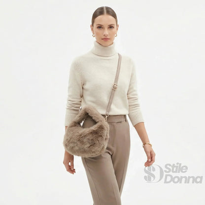 Stile Donna Bags - Mini Hobo in Pelliccia Sintetica