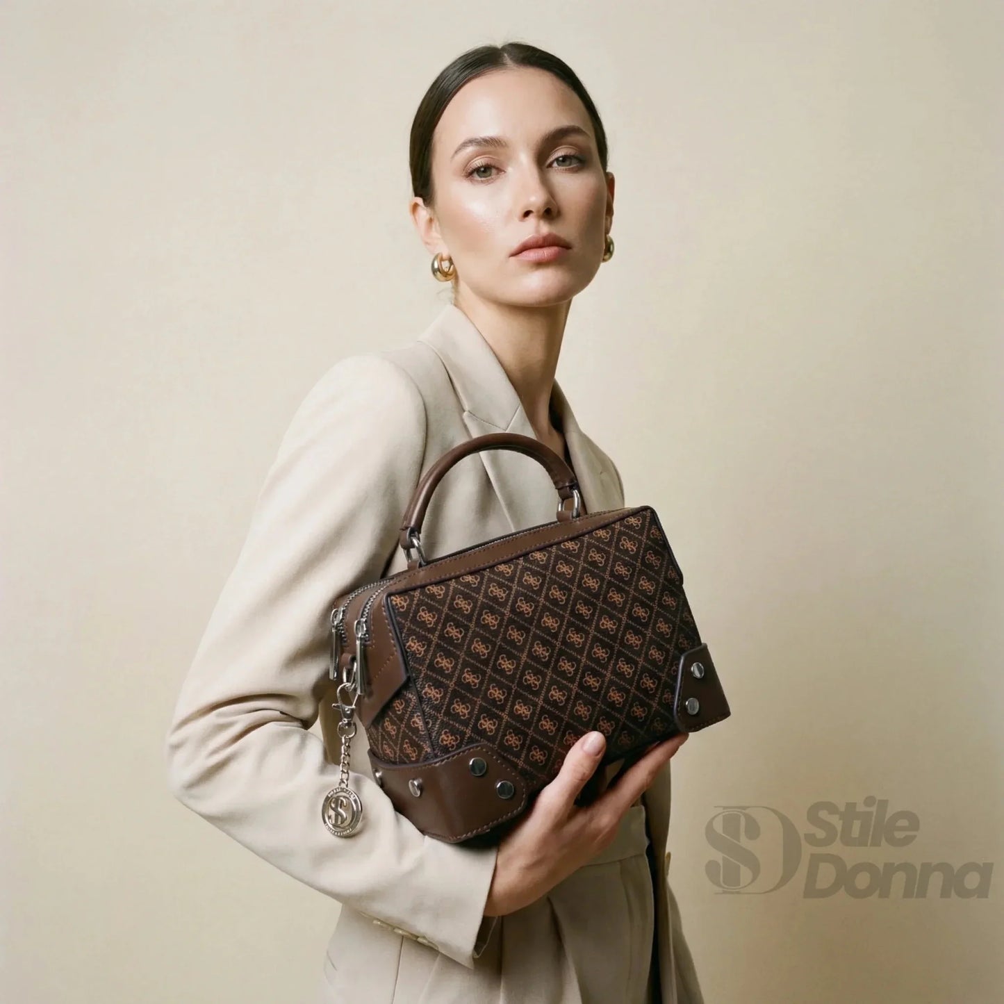 Stile Donna Bags - Mini Borsa da Medico con Monogramma
