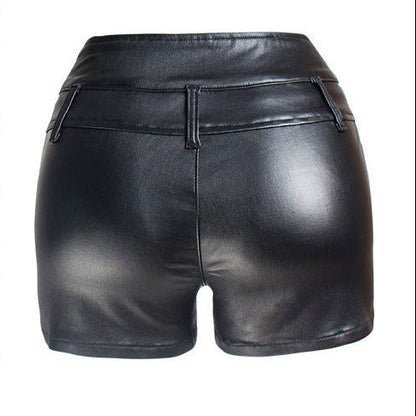 Pantaloncini in Pelle Donna Vita Alta Neri – Short Moda Eleganti e Casual