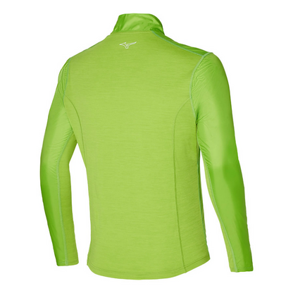 Mizuno Maglia Running Uomo Mezza Zip Verde Lime - J2GC1525 Active Hybrid Dry